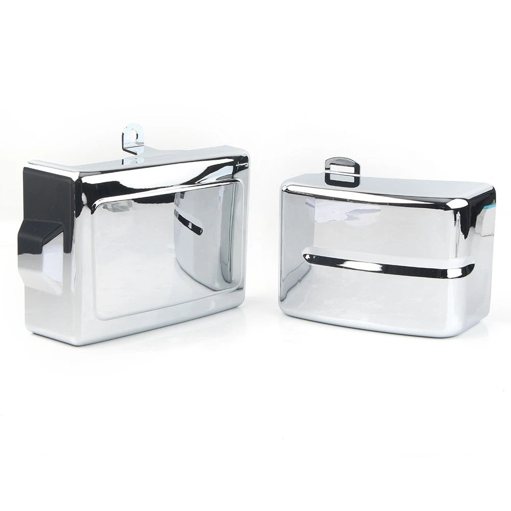 Chrome Battery Side Covers for Harley Dyna Fat Bob/Glide (2006–2017)