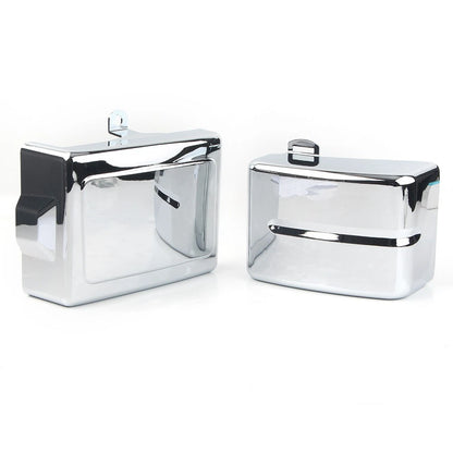 Chrome Battery Side Covers for Harley Dyna Fat Bob/Glide (2006–2017)