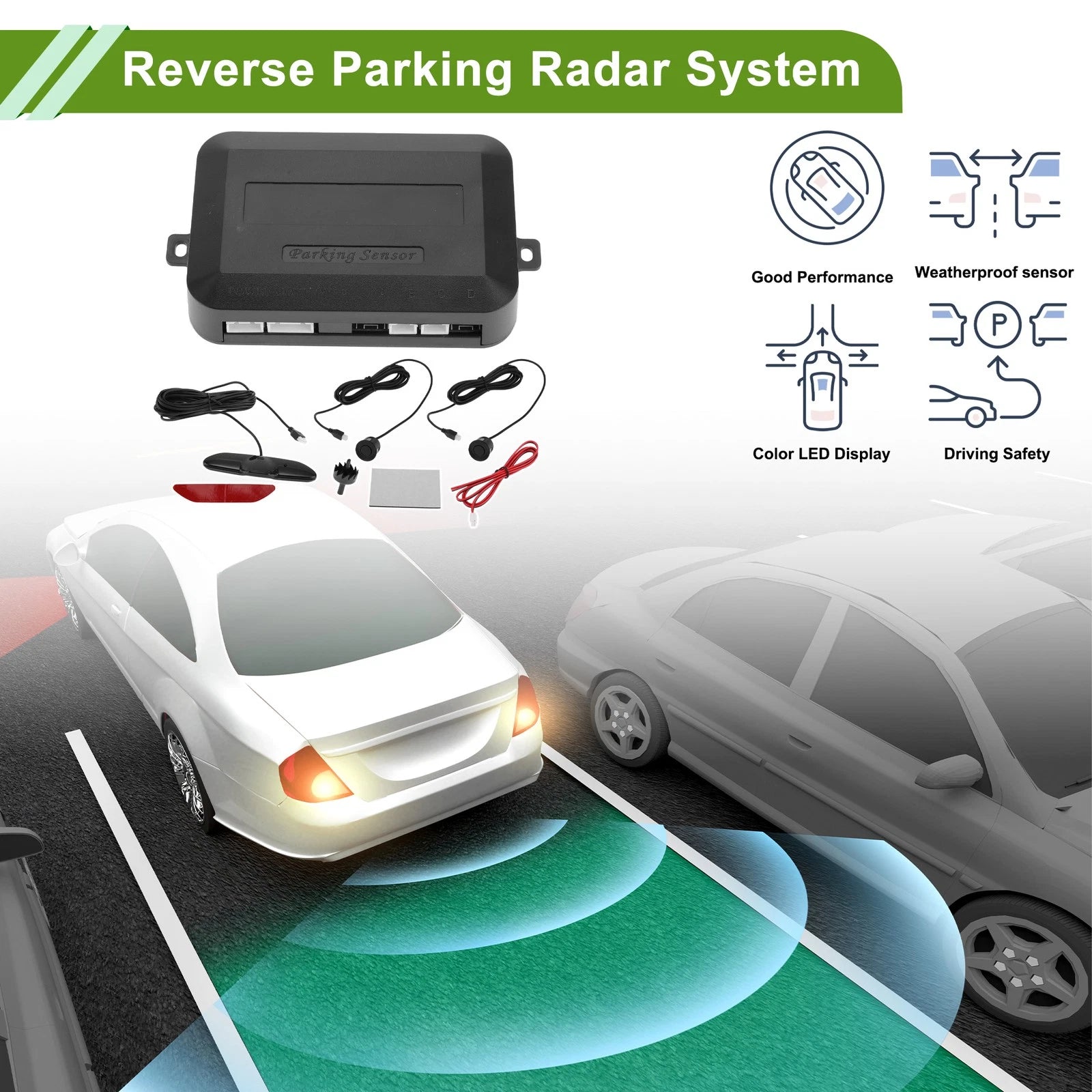 2X Parking Sensors for Car Auto Vehicle Reverse Backup Radar System