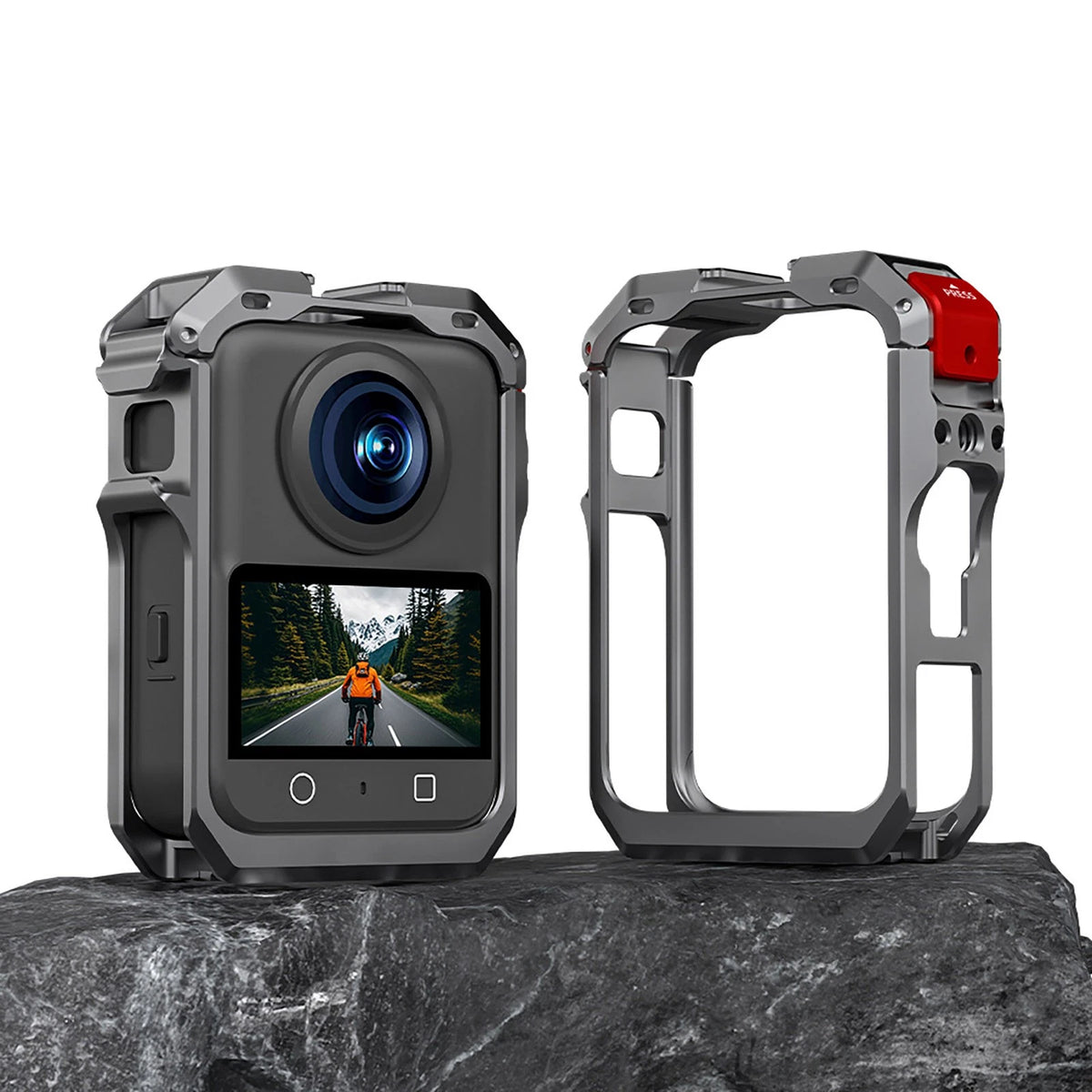 Metal Rabbit Cage Frame Case + Lens Cover for DJI Osmo 360 Action Camera