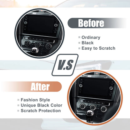 5Pc AC Knob Ring Cover Volume Control for Honda Accord Sedan Sport Black (2008–2012)
