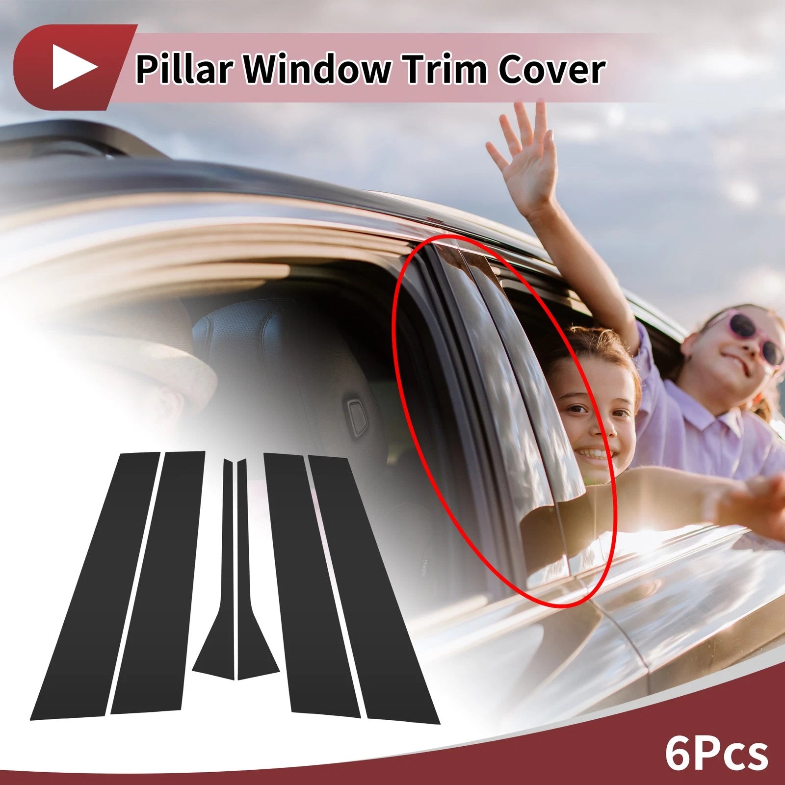 Door Pillar Window Trim Front Rear Left Right for Volkswagen Jetta (2006–2010)