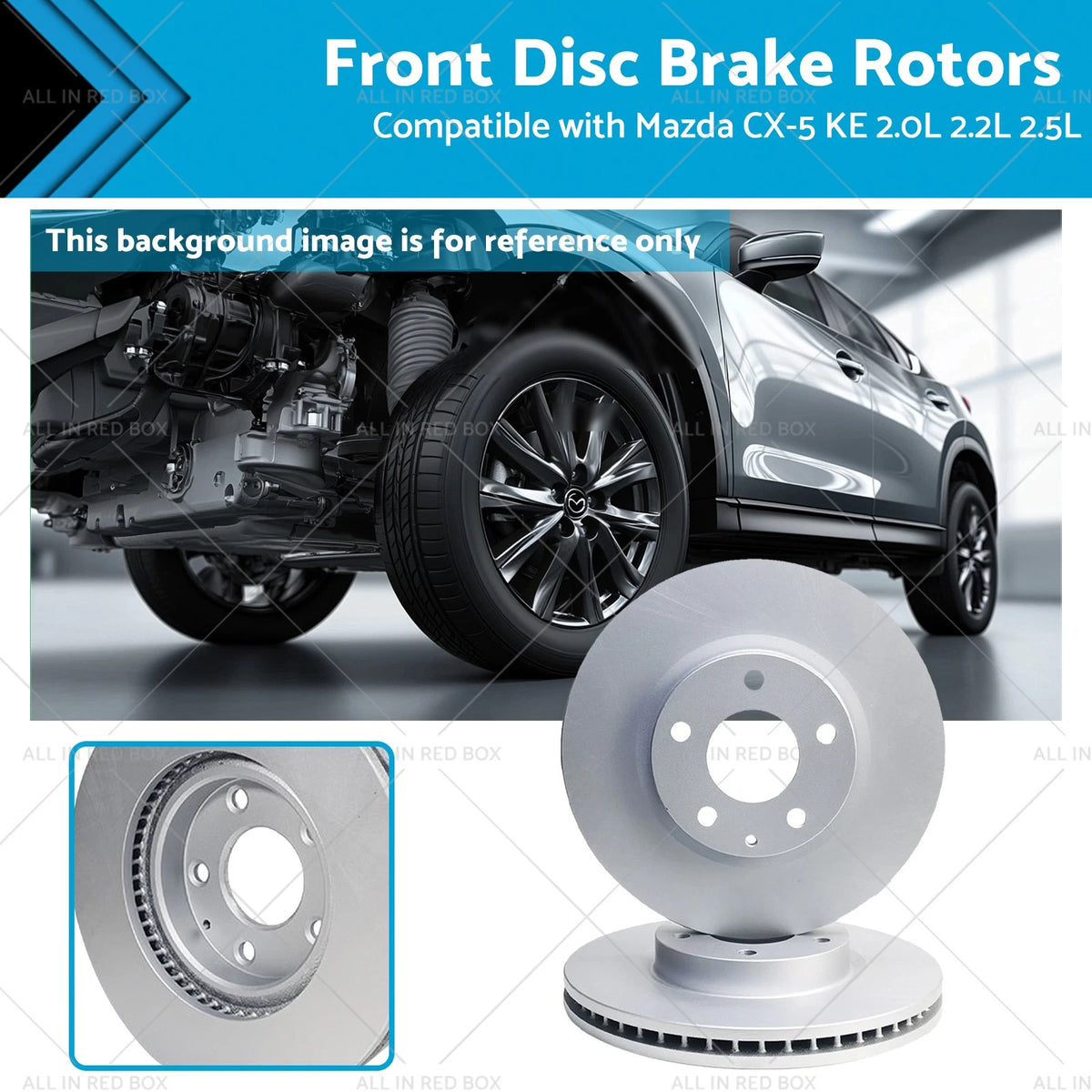 Front Brake Rotors for Mazda CX-5 KE (2012–2017) Vented Geomet Coated