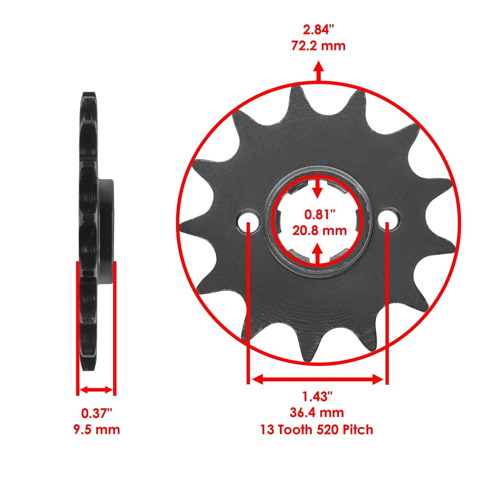 Drive Chain and Sprockets Kit Replacement for Honda TRX250R (1988–1989)