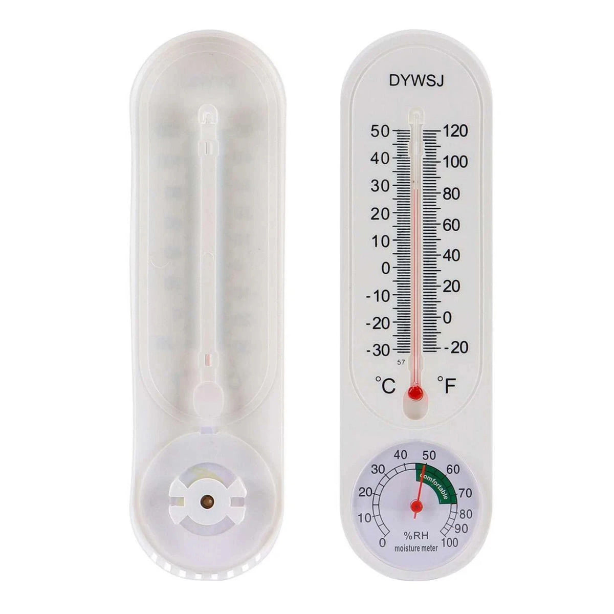 2X Wall Mount Thermometer Hygrometer Mechanical Indoor Outdoor Gauge