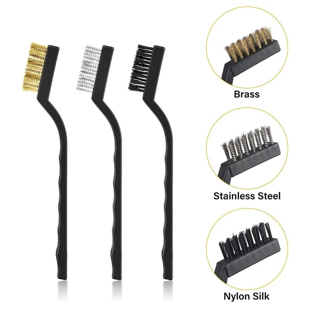 Wire Brush Cleaning Tool with Plastic Handle - Stainless Steel