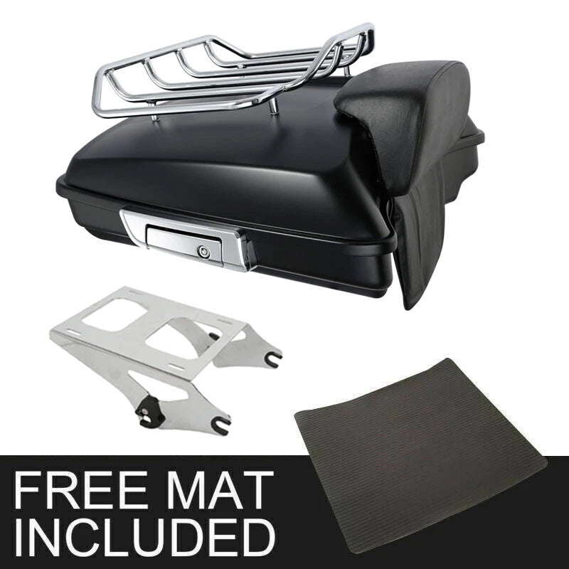 Matte Black Razor Trunk Backrest Mounting Rack for Harley Touring (2014–2026)