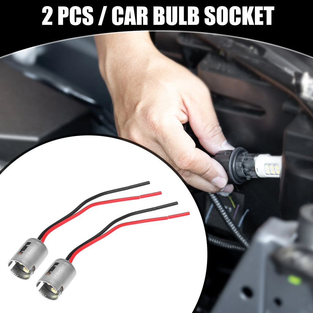 2X BA15D LED Bulb Socket Adapter Plug Extension Wire