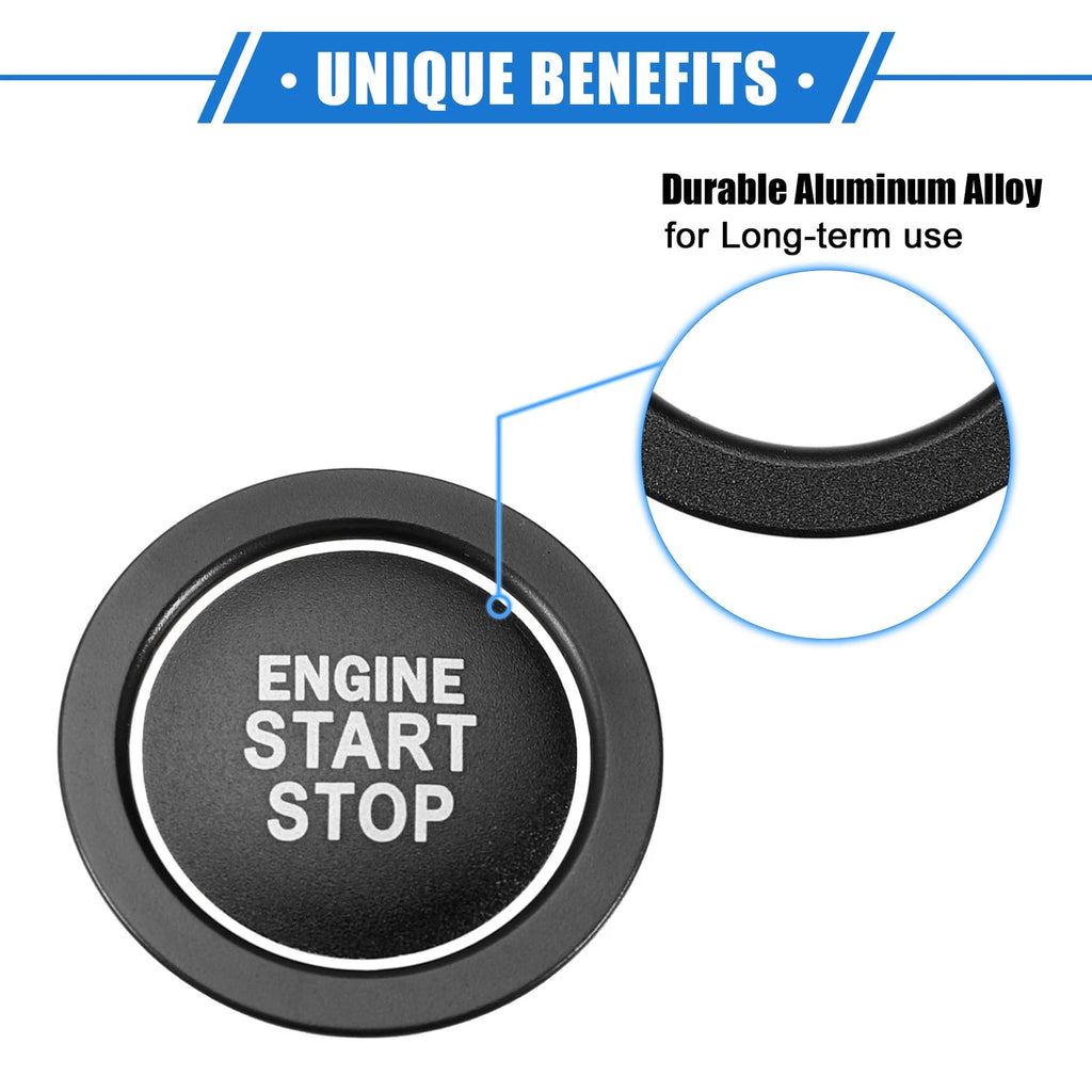 Engine Start Stop Button Cover Ring Kit for Toyota Highlander 2020–2022 Black