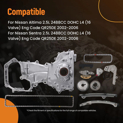 Engine Timing Chain Kit 164 Links for Nissan Altima 2.5L (2002–2006) 76133