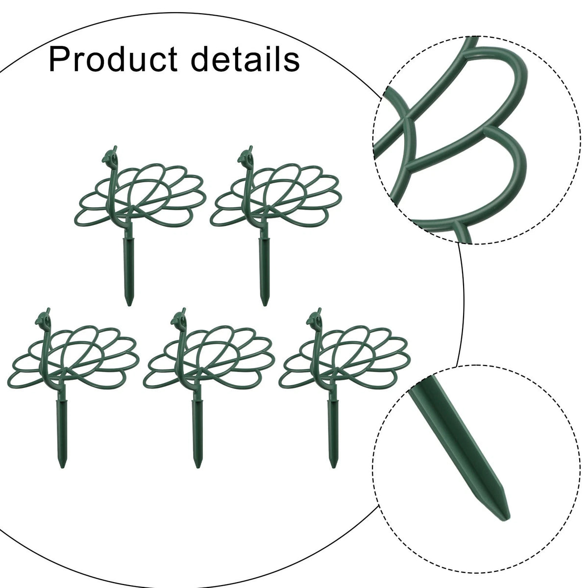 5 Pieces Sunflower Supports for Balcony Plants