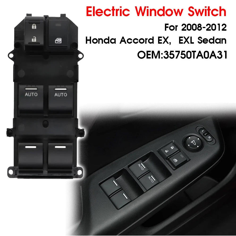 Driver Left Master Power Window Switch for Honda Accord (2008–2012)