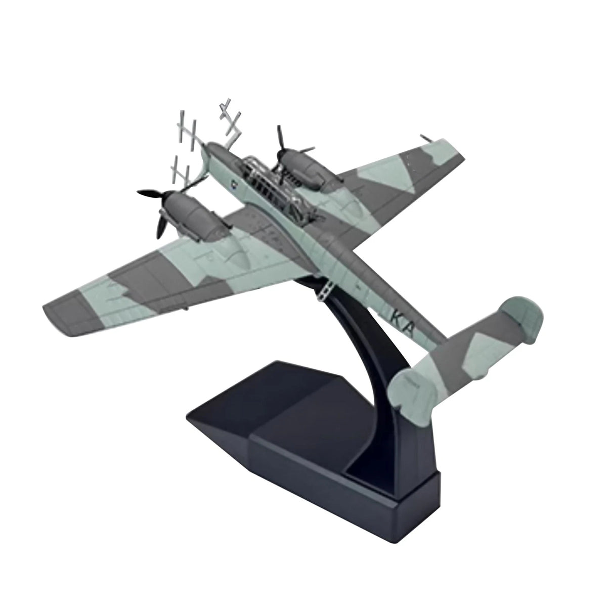 Diecast Alloy Messerschmitt BF110 Fighter Model with Stand (1/100 Scale)