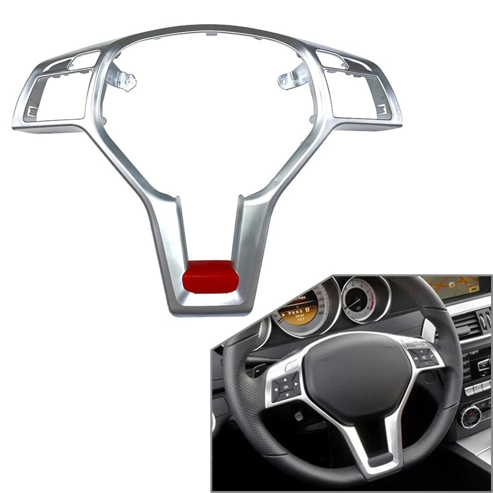Steering Wheel Cover for Mercedes A, C, E, SLK, CLA, CLS, GLA Class (Silver)