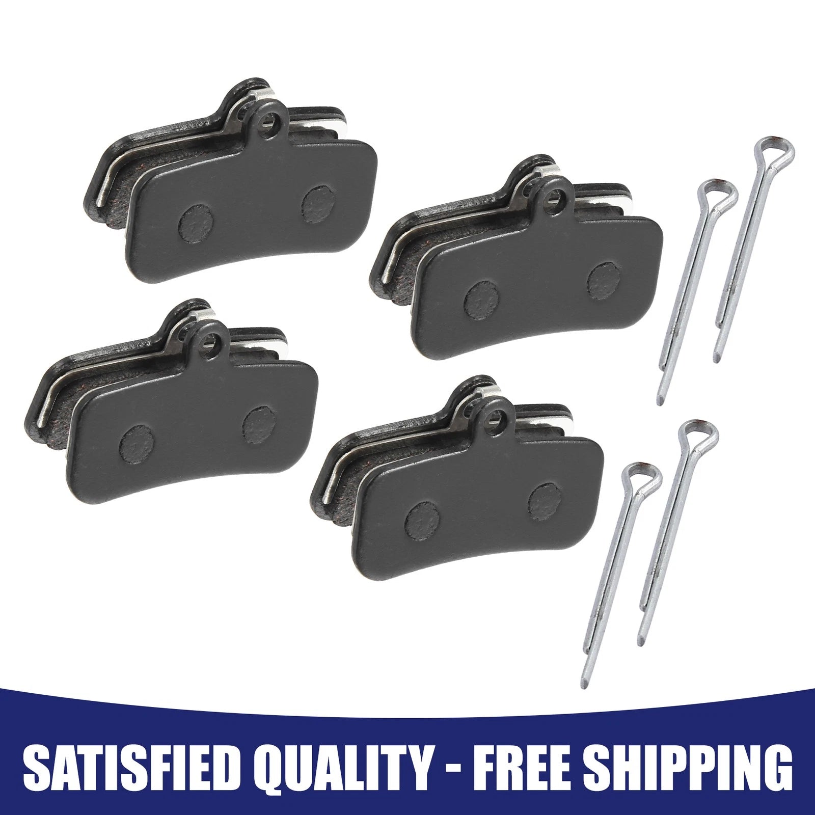 Semi Metallic Disc Brake Pads with Split Pin for Universal Bike (4 Pack)