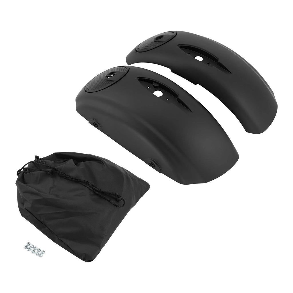 Matte Black Saddlebag Lids 6.5" Speaker Grill for Indian Chieftain (2014–2018)