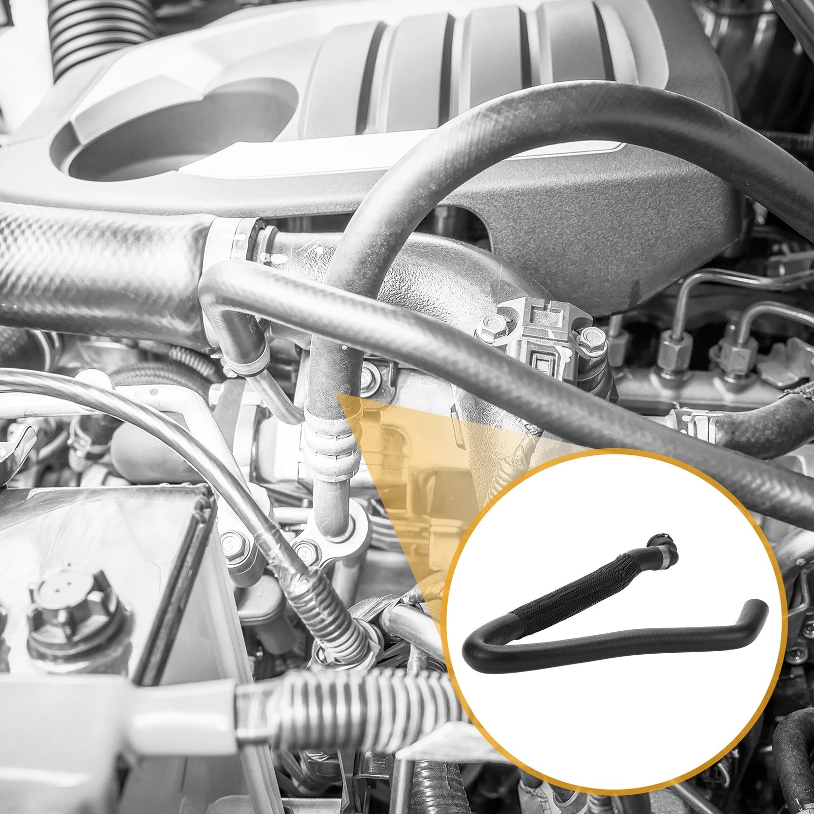 Engine Radiator Hose for BMW 128i 2008–2013 Rubber Black Replacement