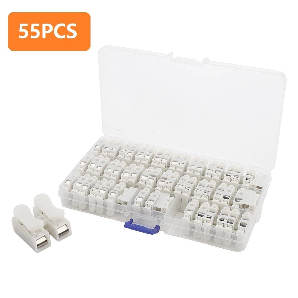 55PCS Quick Connect Electrical Wire Terminal Block Connector for 220V 6A