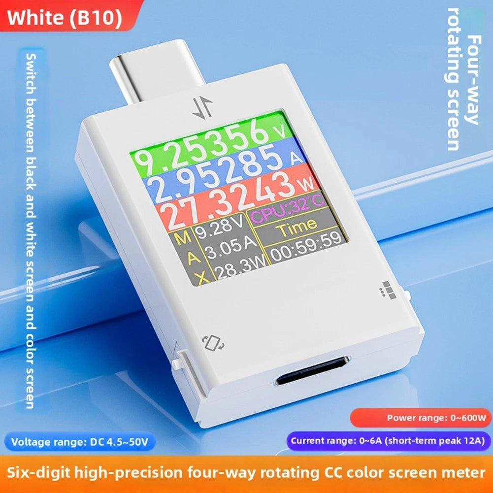 Type C USB Charger Tester 12A 600W Voltmeter Ammeter for Mobile Phone
