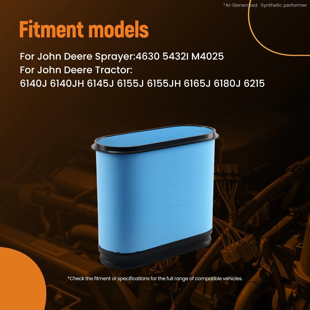 Air Filter Element for John Deere 6920 6920S 6930 7130 (42794 AL150285)
