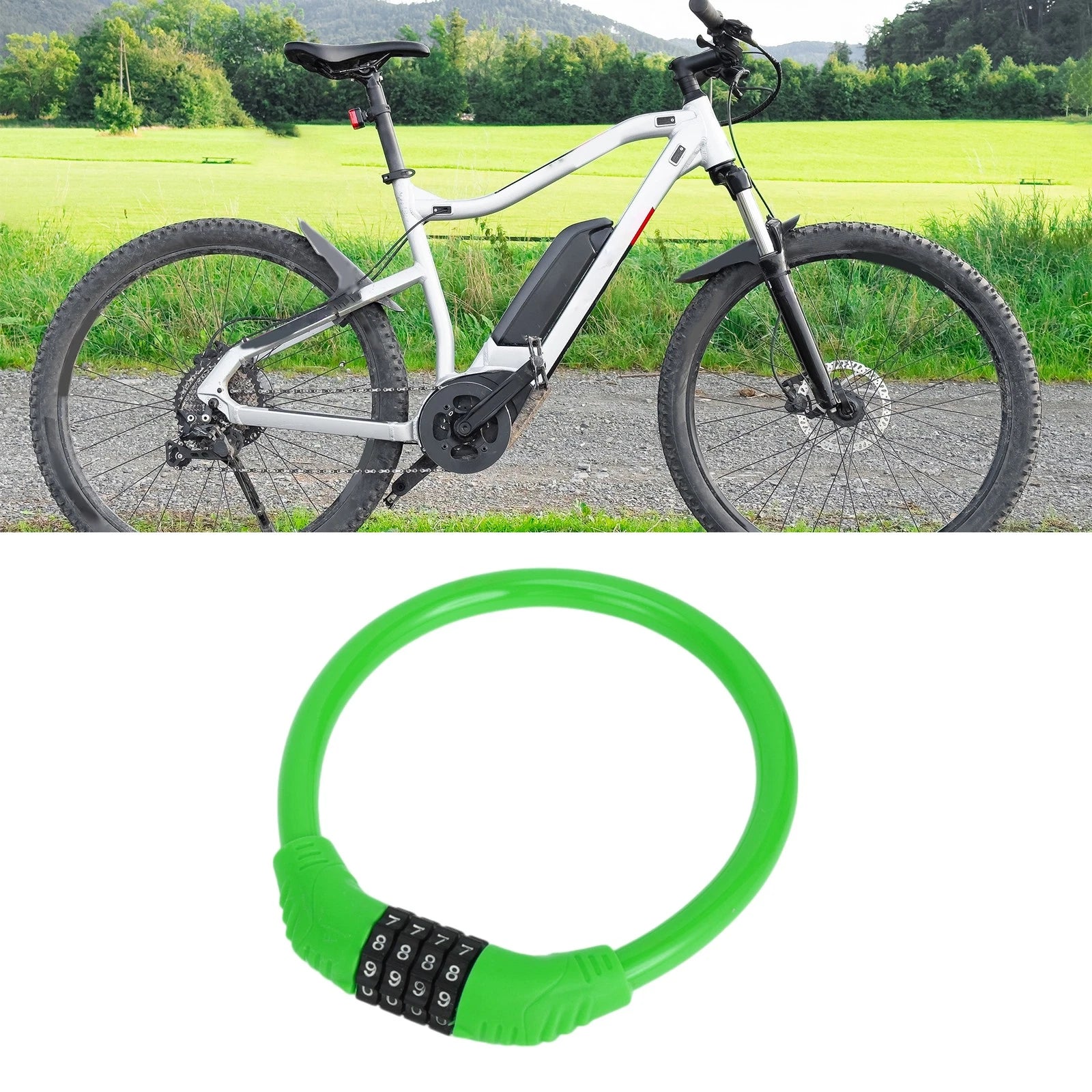 Bicycle Lock Ring Anti Theft Resettable 4 Digit Mini for Bike (Green)