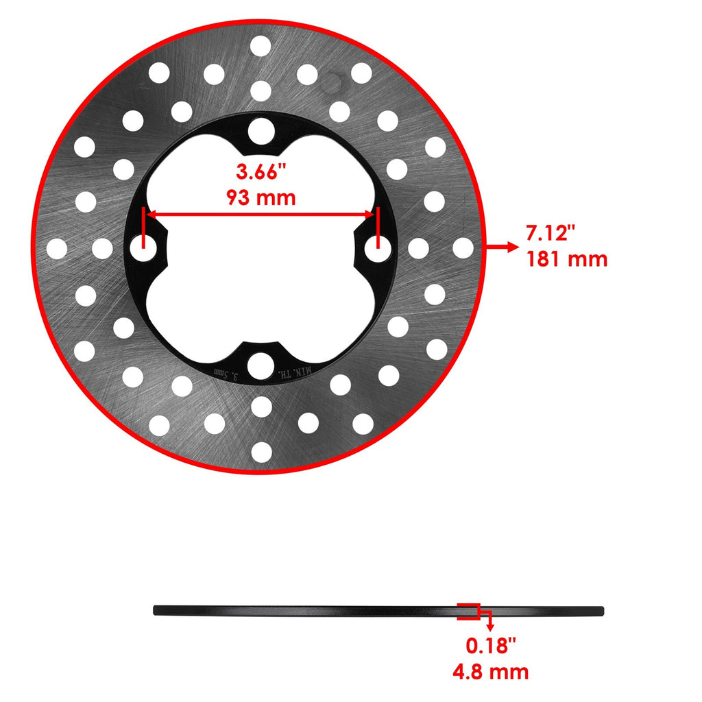 Front Left Right Brake Disc Rotor Replacement for Honda (2006–2012)