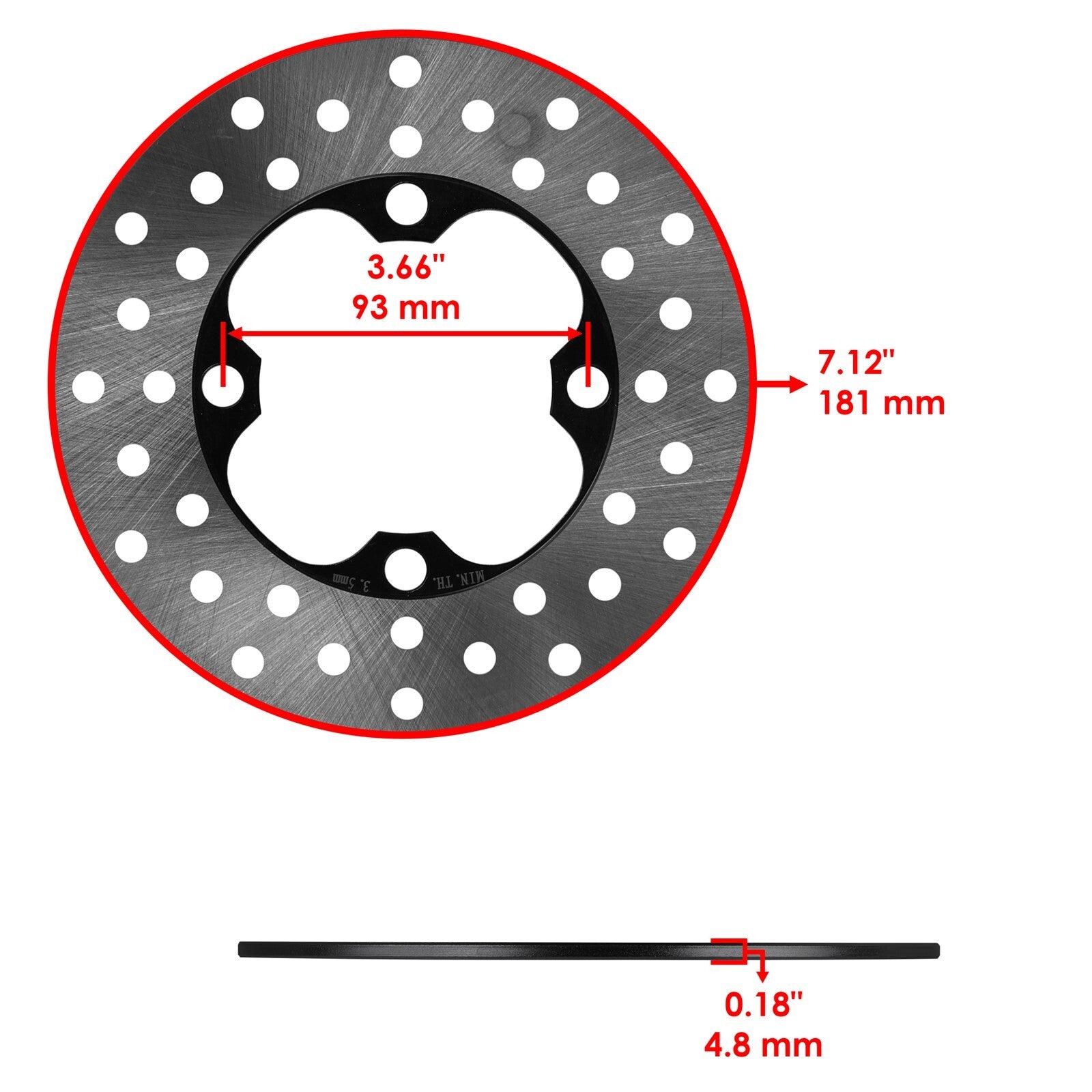Front Left Right Brake Disc Rotor Replacement for Honda (2006–2012)