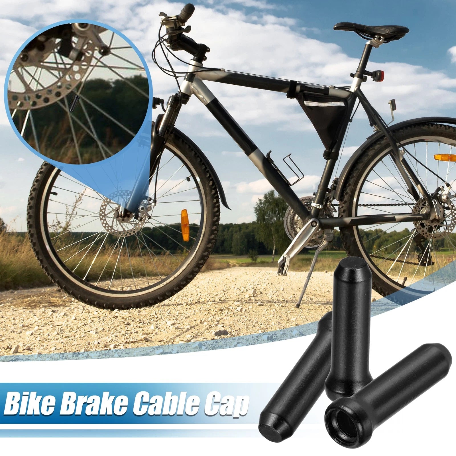 Brake Cable Cap Set Replacement for Bike Bicycle Shifter Gear (Black) (50pcs)