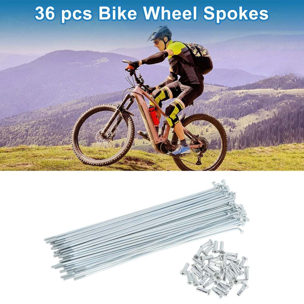 Set of 36 Bicycle Spokes 165mm Galvanized Carbon Steel for Universal Use