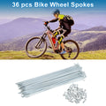 Set of 36 Bicycle Spokes 165mm Galvanized Carbon Steel for Universal Use
