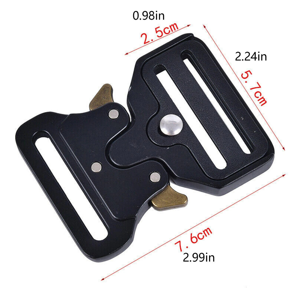 Quick Side Release Metal Strap Buckle for Bag Luggage Webbing