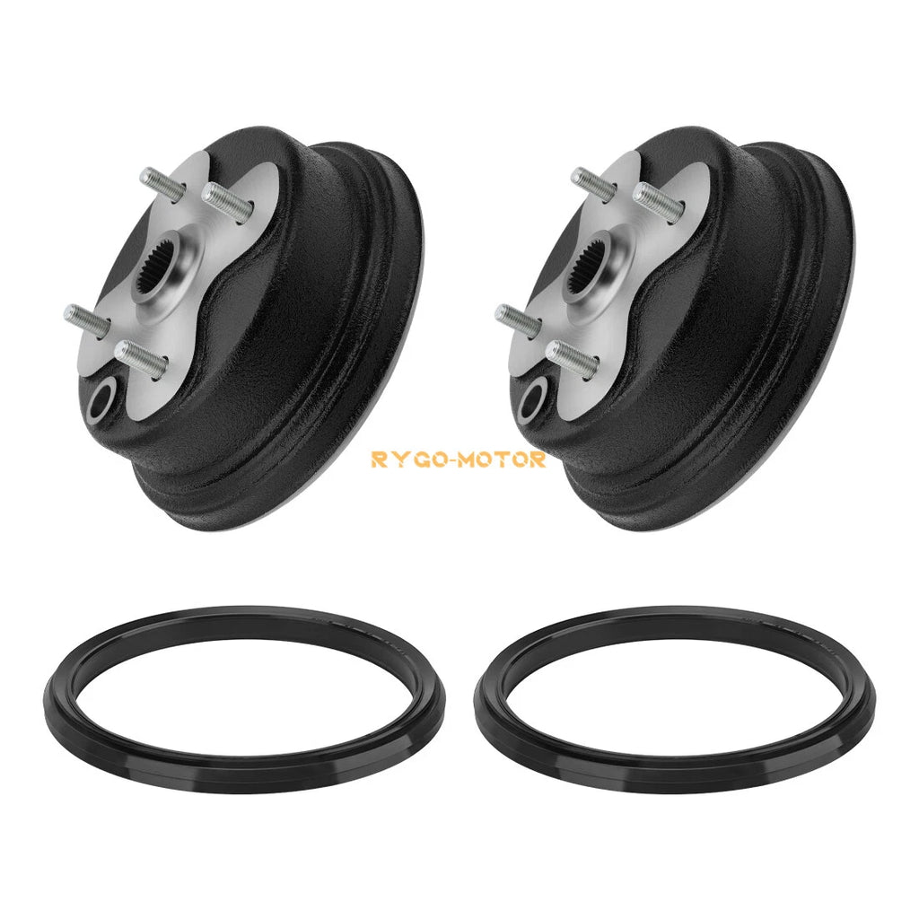 Set of 2 Front Wheel Brake Drum & Dust Seal for Yamaha Big Bear 350 (1989–1998)