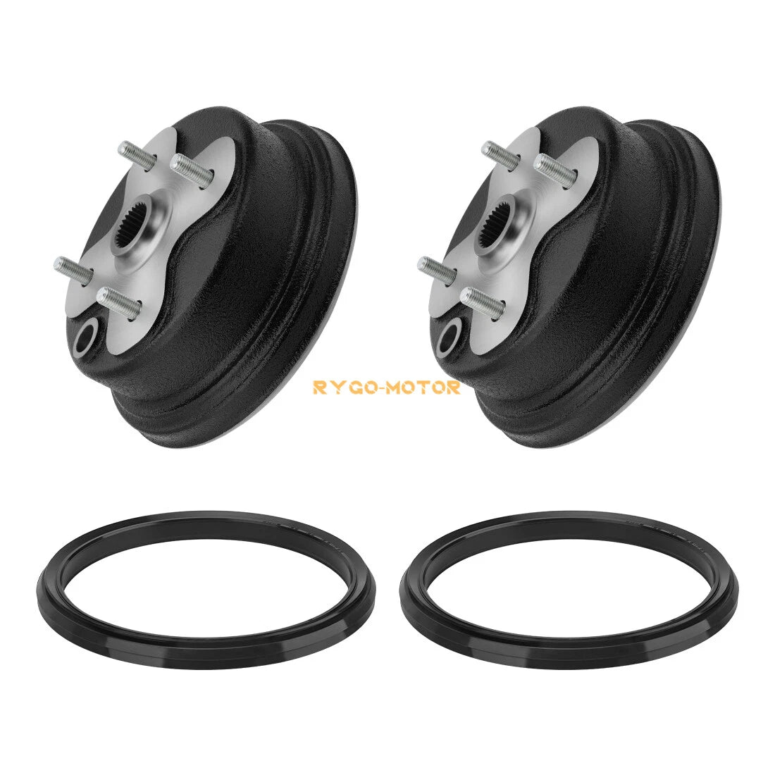 Set of 2 Front Wheel Brake Drum & Dust Seal for Yamaha Big Bear 350 (1989–1998)