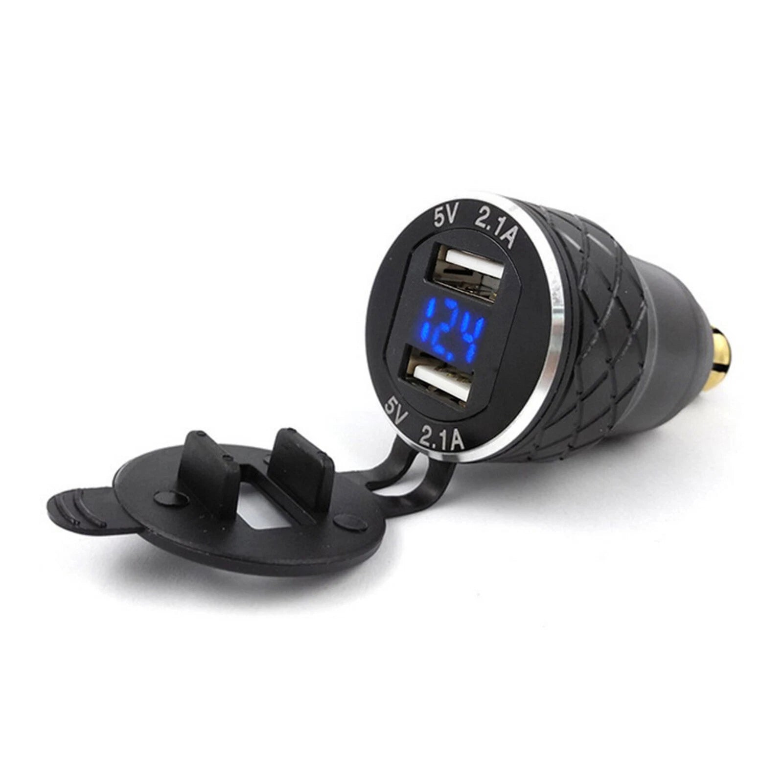 Dual USB Charger DIN Socket Voltmeter for BMW Motorcycle (EU Plug)