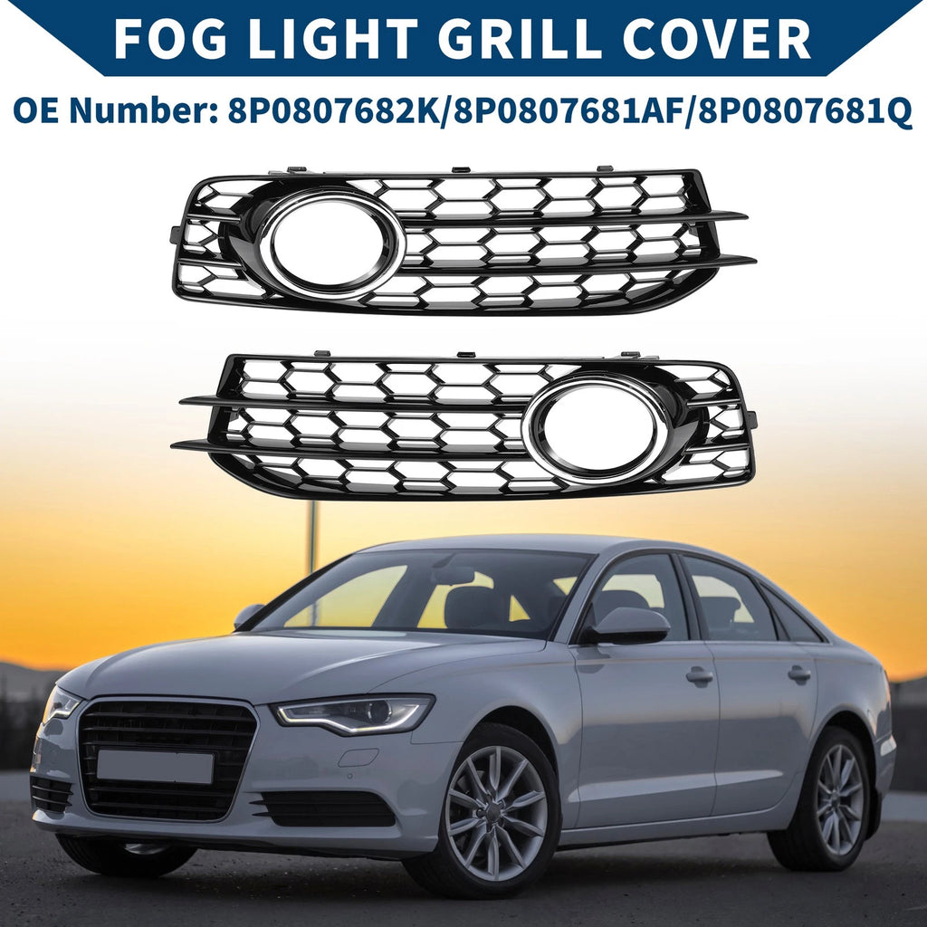 Front Fog Light Grill Pair Replacement for Audi A3 (2009–2012)