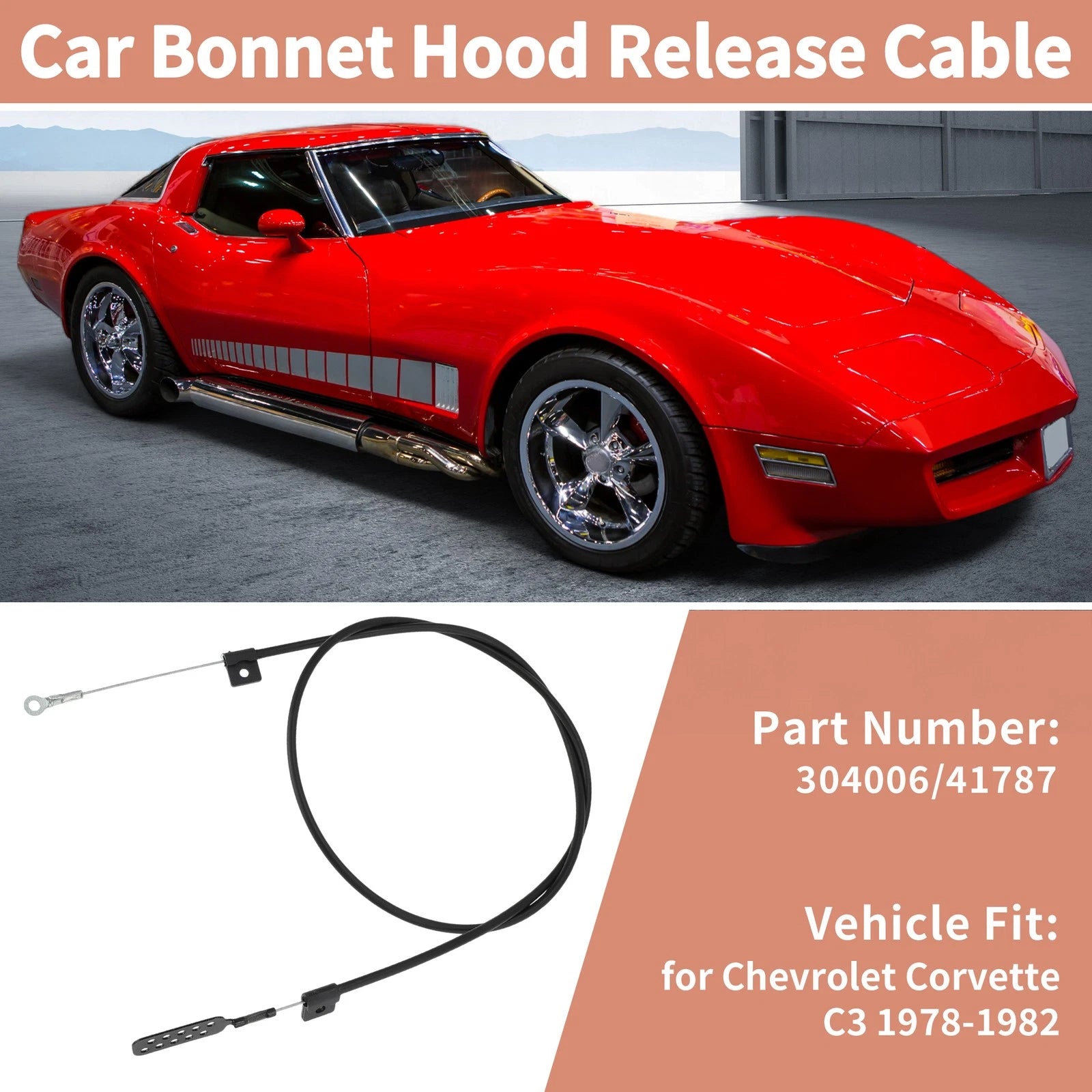 Hood Release Lateral Cable Latch for Chevy Corvette C3 (1978–1982)