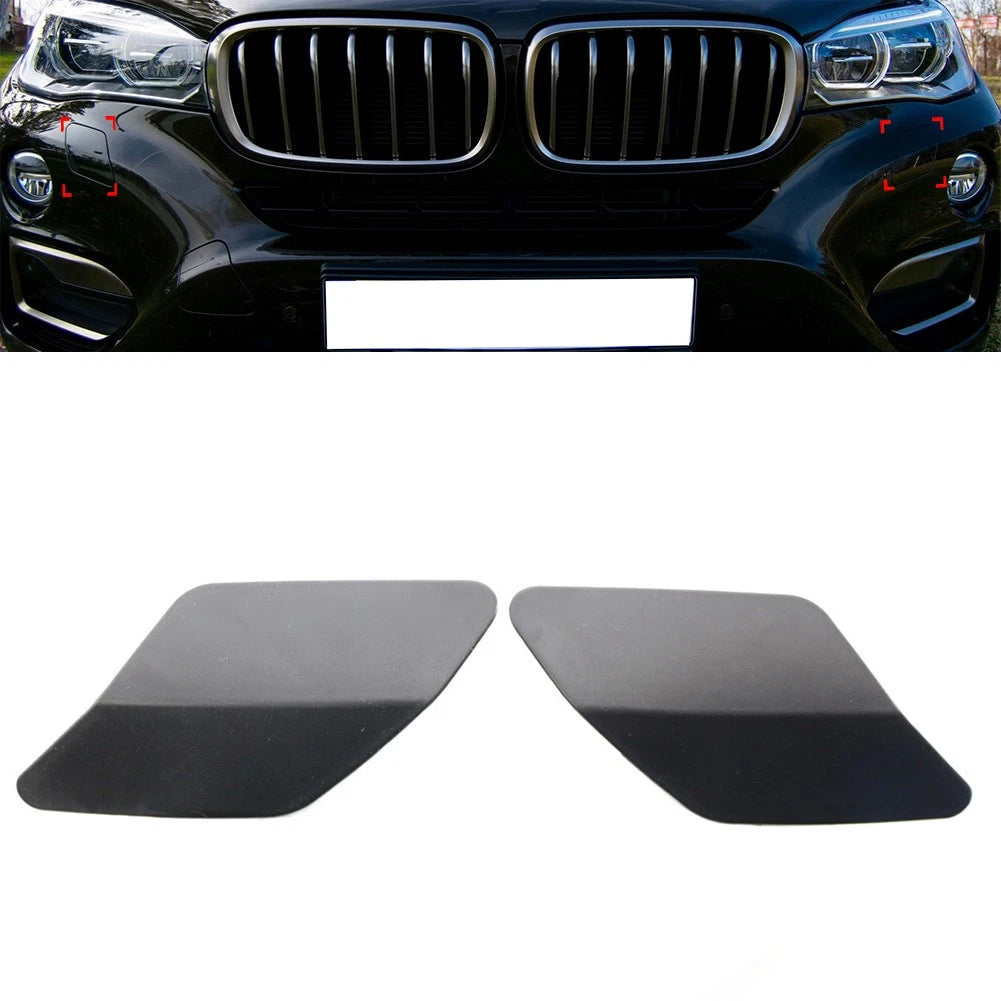 1 Pair Front Bumper Headlight Headlamp Washer Cap Cover For BMW F16 X6 2015-2019