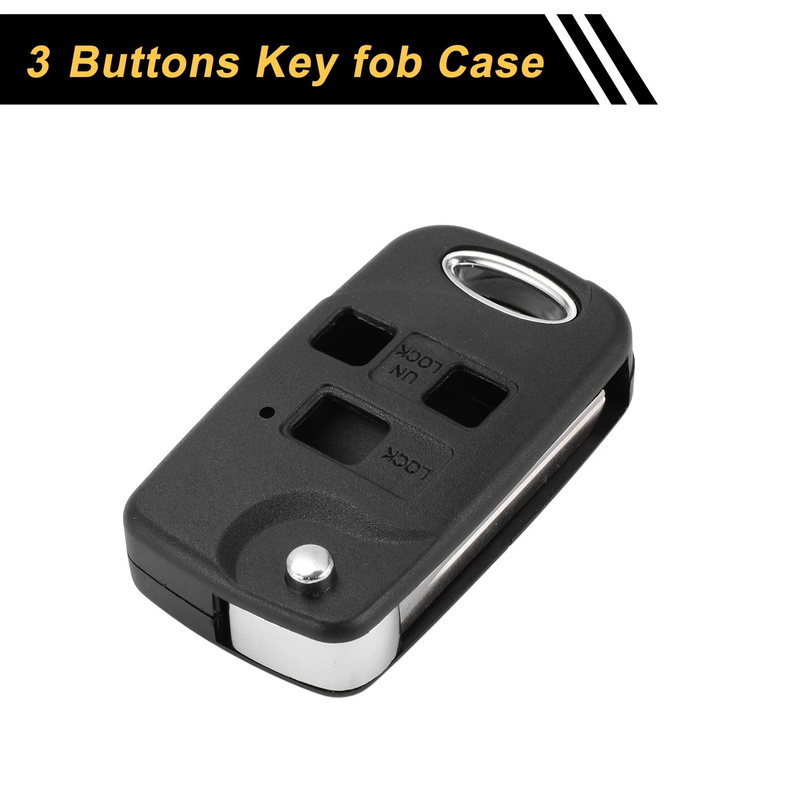 Key Fob Shell Case Replacement for Lexus RX300 (2003–2003) Black 3 Button