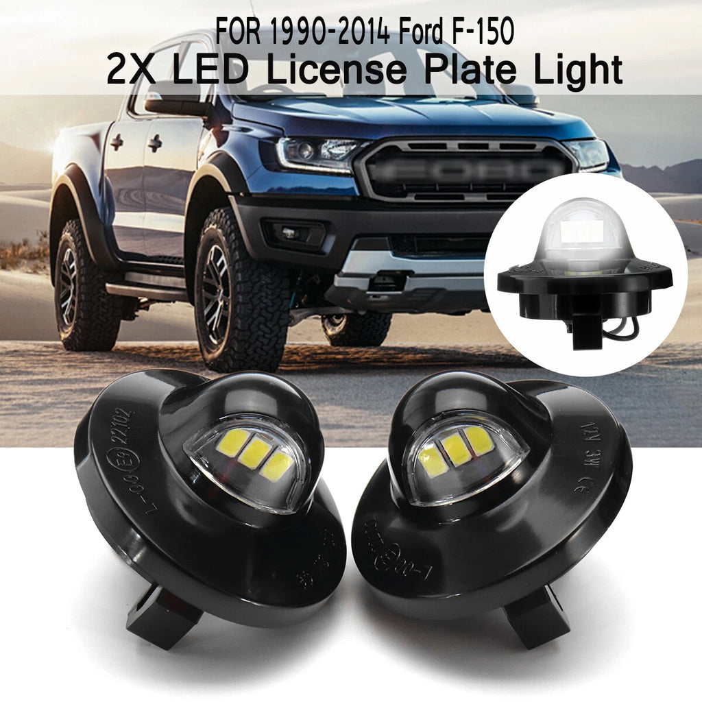 White LED License Plate Light Lamp Assembly for Ford F-150 (1990–2014)