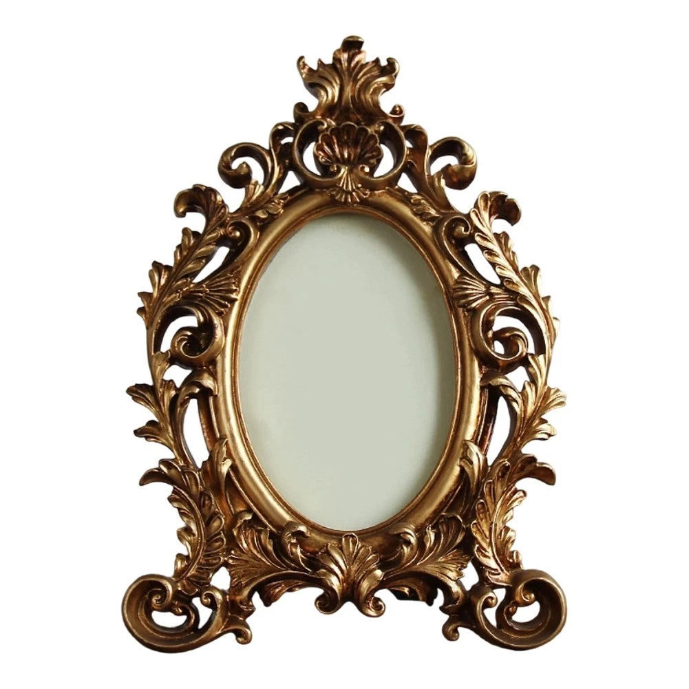 Vintage Style Resin Oval Photo Frame for Displaying Special Photos