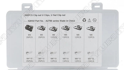 200 Pcs Fairing Bodywork Panel Reed U Clips for Universal (AU Stock)