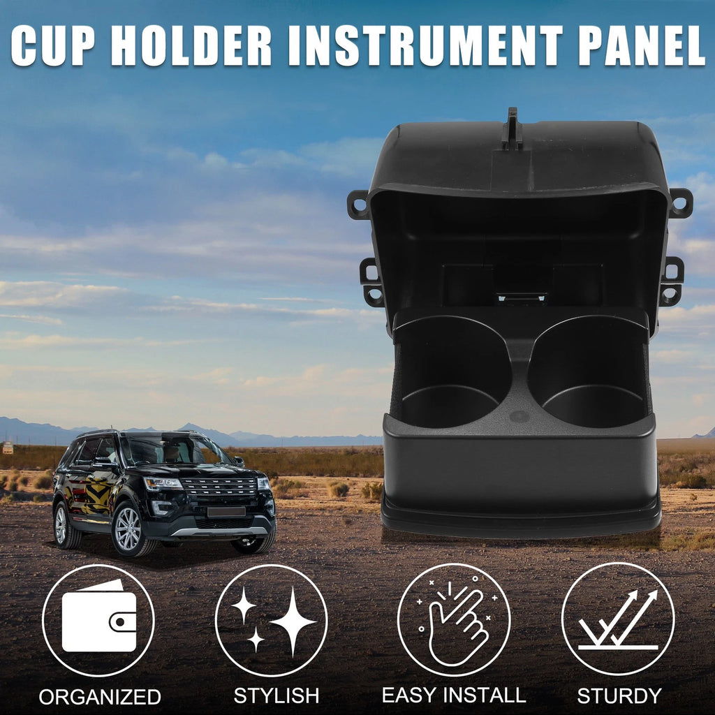 Cup Holder Insert for Ford Explorer Drink Holder Black (2011–2019)