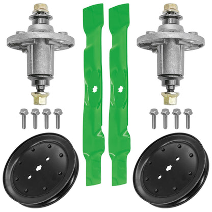 Spindle and Blade with Pulley Replacement for John Deere X145 X127 (42") (2005–2010)