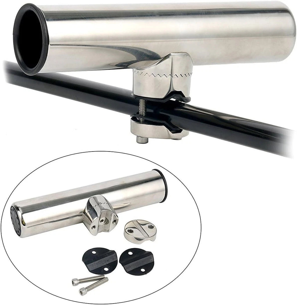 4 Pack Fishing Rod Holders for Clamp on 7/8"-1" Stainless Steel with Rubber Padding