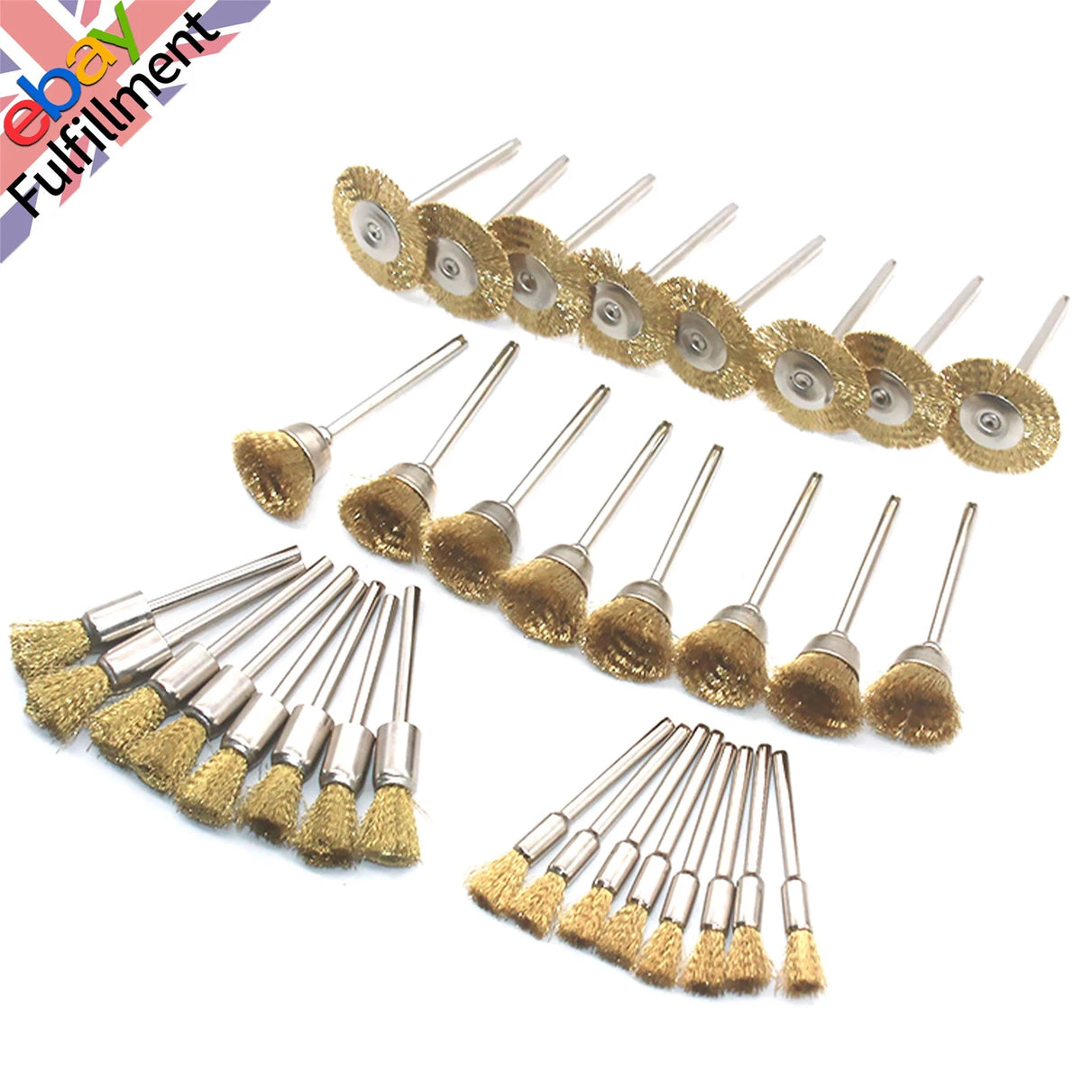 45-Pack Wire Brush Cleaning Tool for Various Applications (3mm Shank)