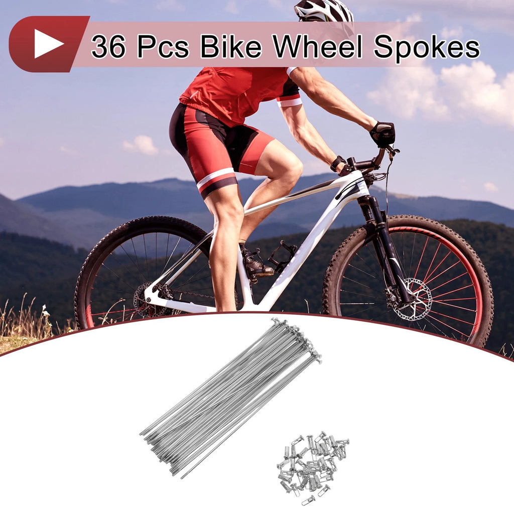 Bicycle Spokes Replacement Set 187mm 45 Steel Galvanized for 12G Wheel