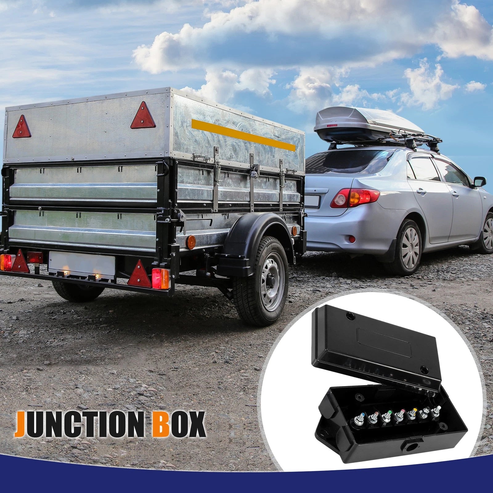 7 Gang Trailer Wire Connector Junction Box for Universal (Fits Most)