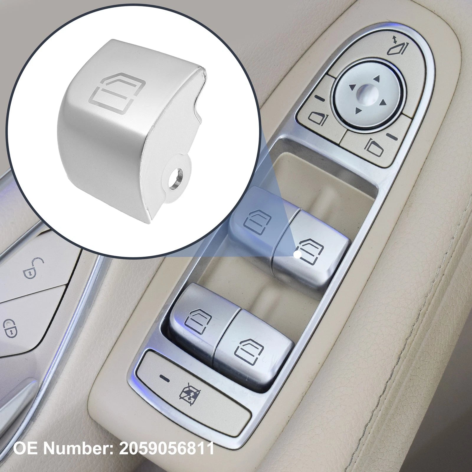 Window Switch Button Cover Front Left for Mercedes-Benz (2014–2020)