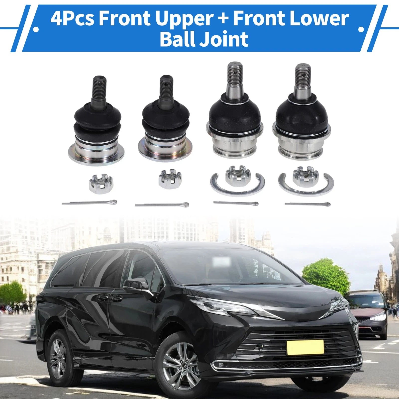 4 Pcs Front Upper and Lower Ball Joints Replacement for Toyota Tacoma (2005–2021)