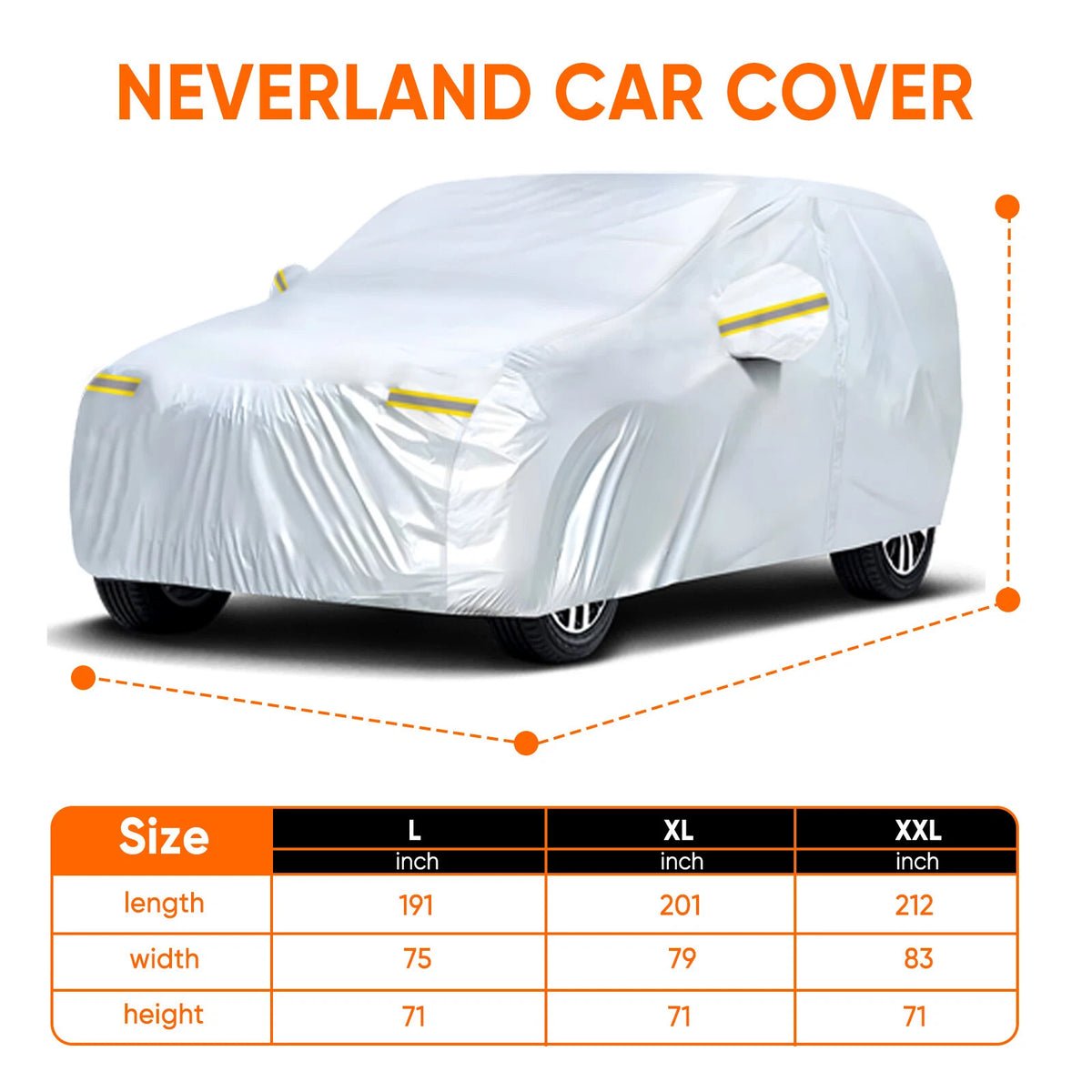 Full SUV Car Cover for Universal Fit (2010–2023) - Waterproof, UV Protection